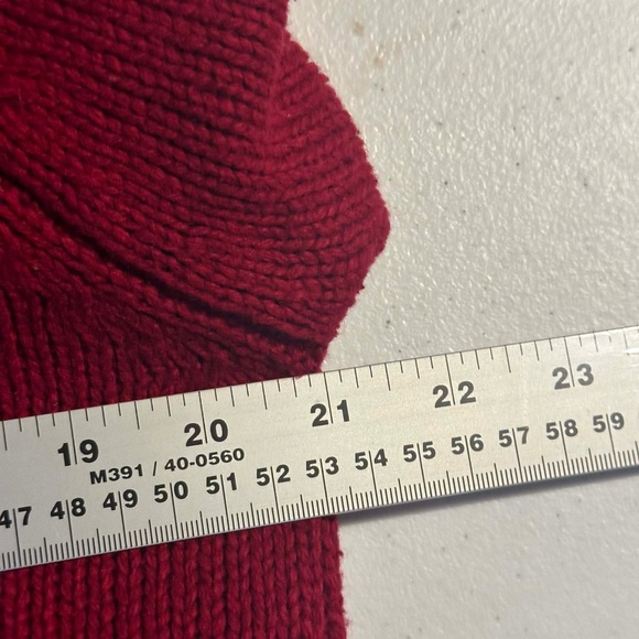 Koos of Course! Red Wool Silk Blend Open-Front Sweater Applique Sz Medium Women - Picture 9 of 10